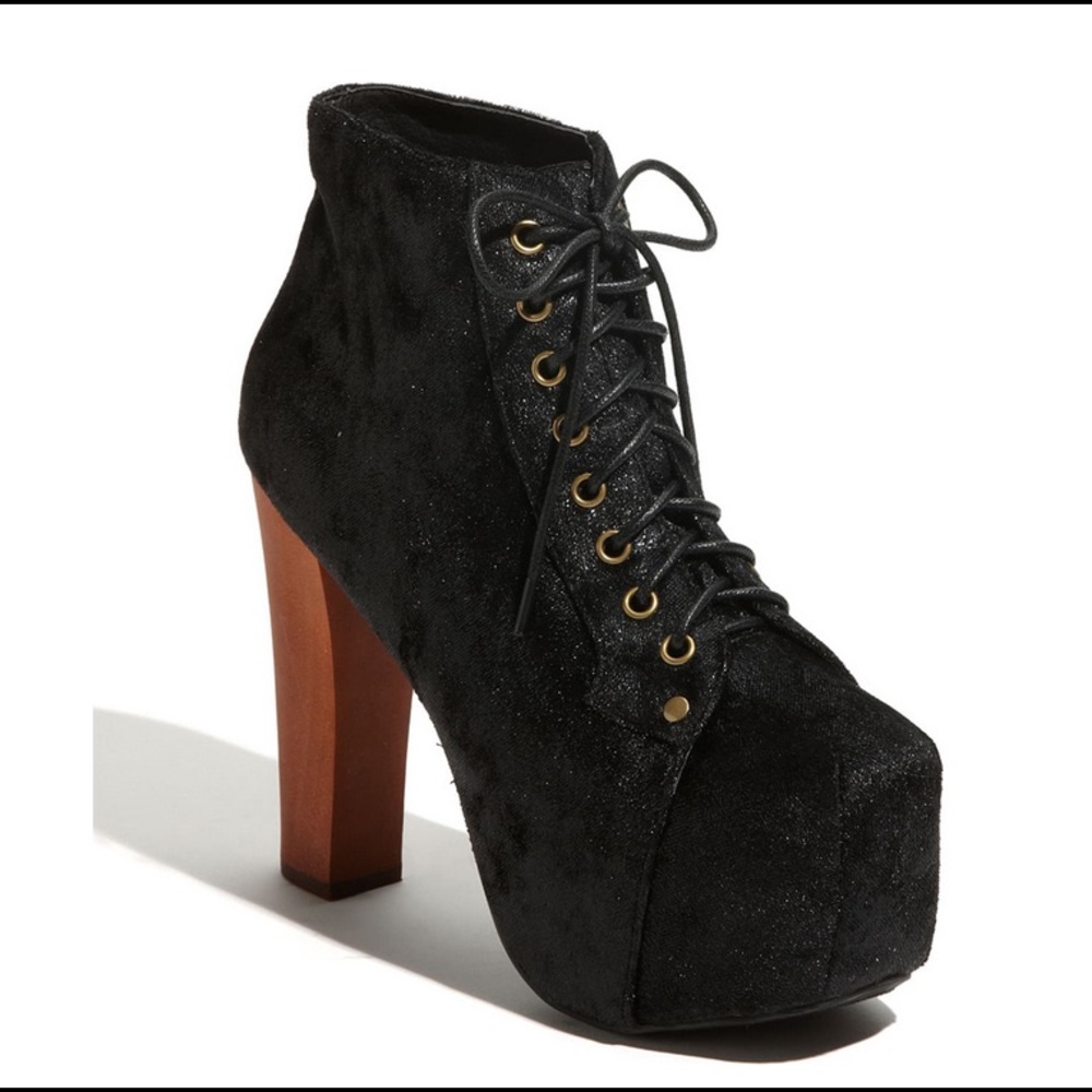 Jeffrey Campbell Black Velvet Lita Booties